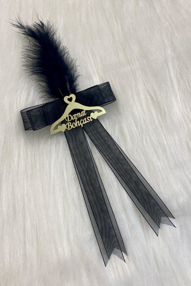 Siyah Damat Bohça Süsü, Gelin Çeyiz Düğün Nişan Valiz Bavul Söz Nikah Kına Süsü 1 Adet