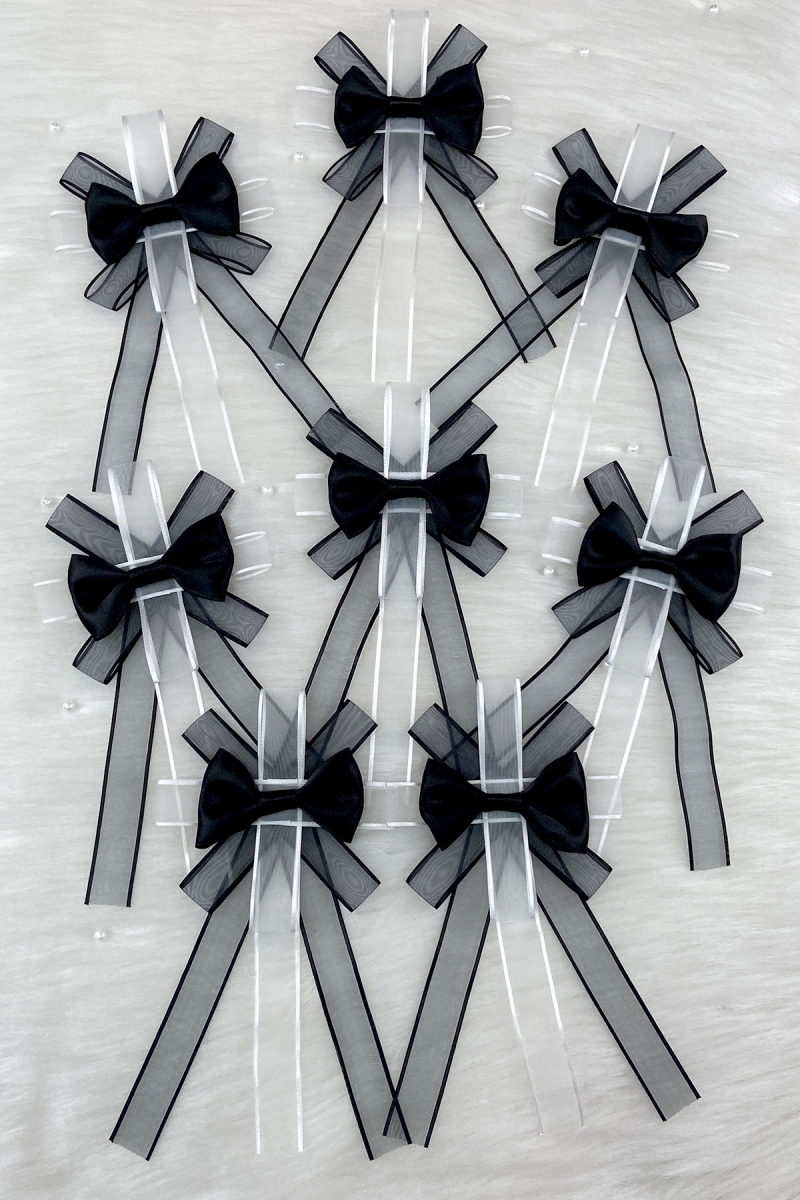 Siyah Damat Bohça Süsü Tek Kat, Gelin Çeyiz Düğün Nişan Söz Sünnet Valiz Bavul Kına Süsü 5 Adet