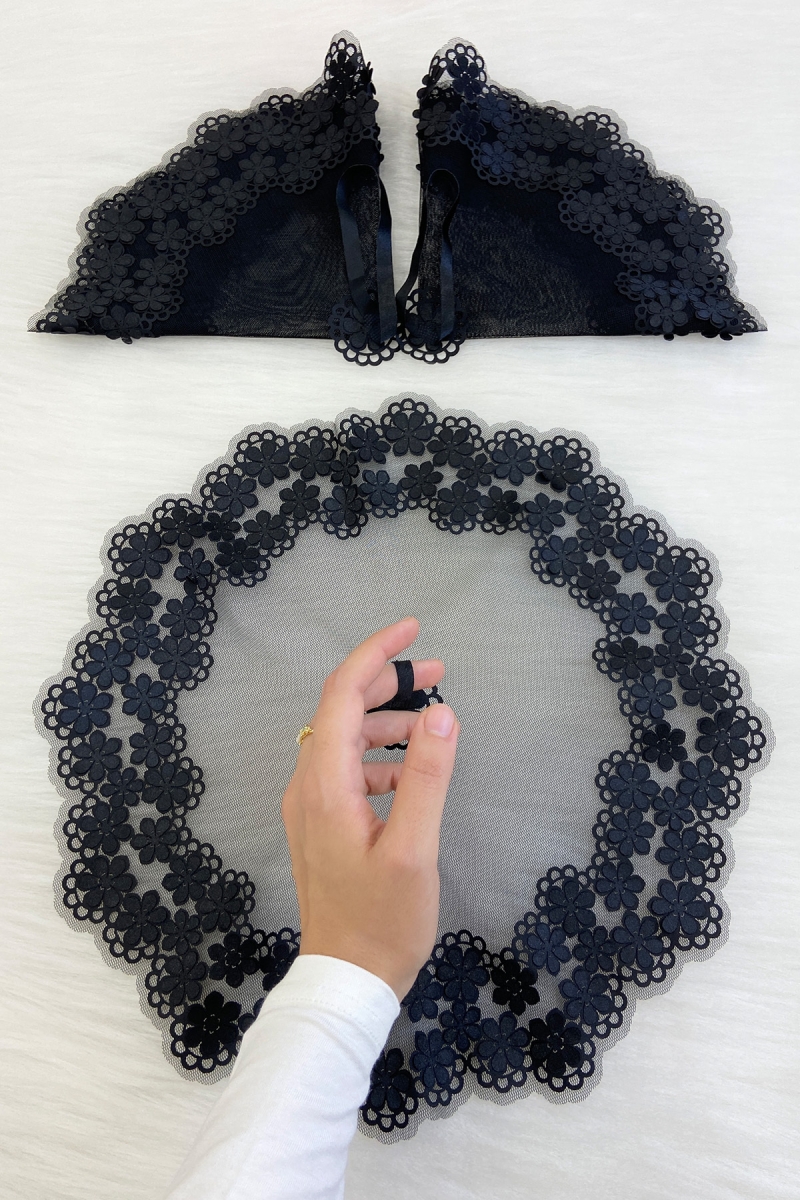 Siyah Gelin Damat Mendili, Düğün Halay Nedime Söz Nişan Kına Sünnet Bride To Be Mendil