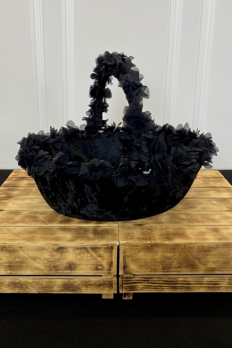 Siyah Gelin Kına Gecesi Sepeti, Düğün, Sünnet, Nikah, Söz, Nişan, Kadife Üç Boyutlu Lazer Çiçekli