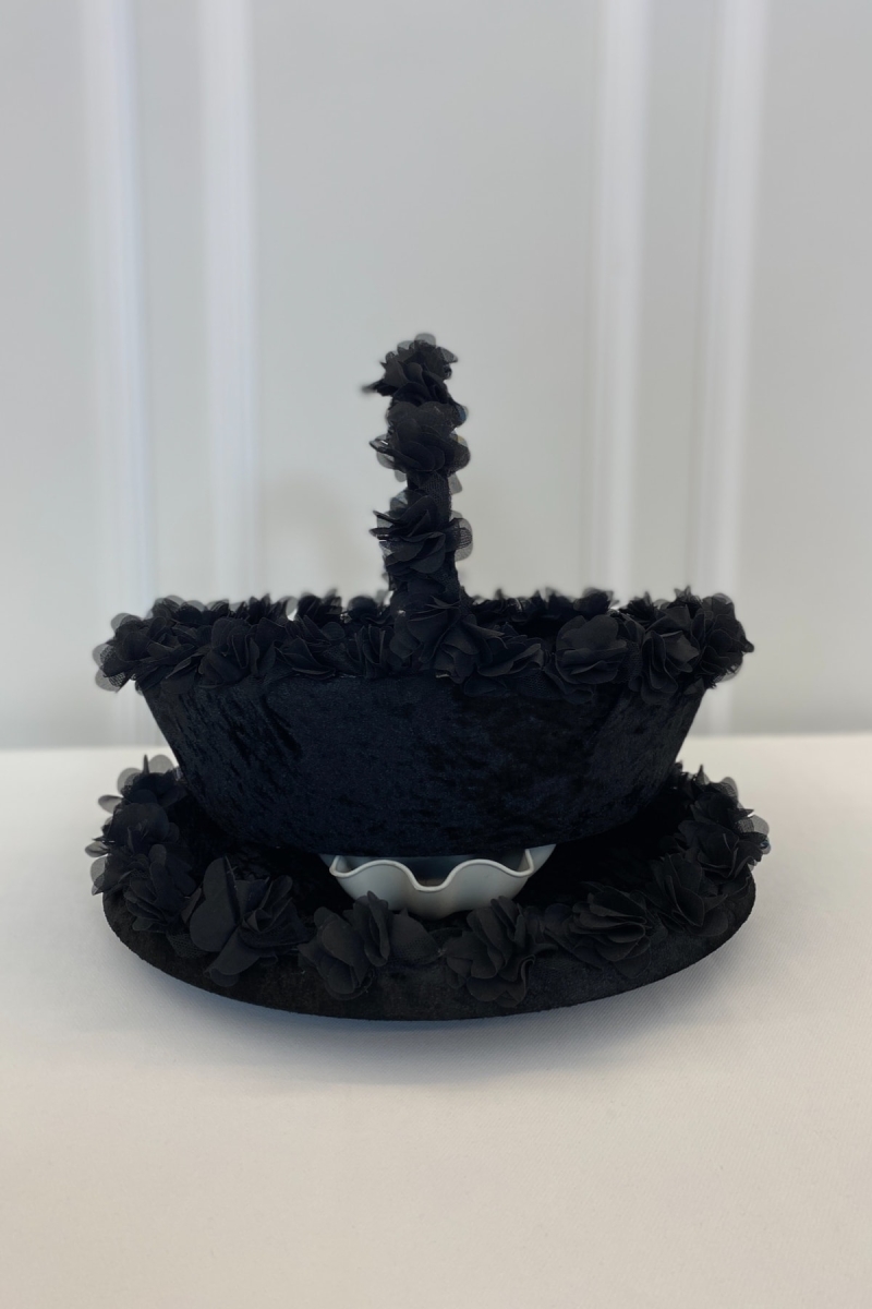 Siyah Gelin Kına Gecesi Tepsi Ve Sepeti, Düğün, Sünnet, Nişan, Söz, Kadife Üç Boyutlu Lazer Çiçekli