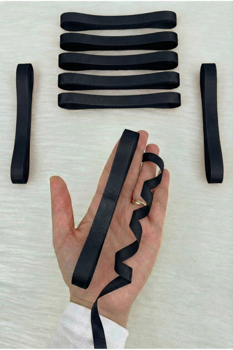 Siyah Grogren Kurdele 1 Cm 10 Metre, Bohça Çeyiz Nikah Nişan Özel Gün Hediye Paketleme Süsleme