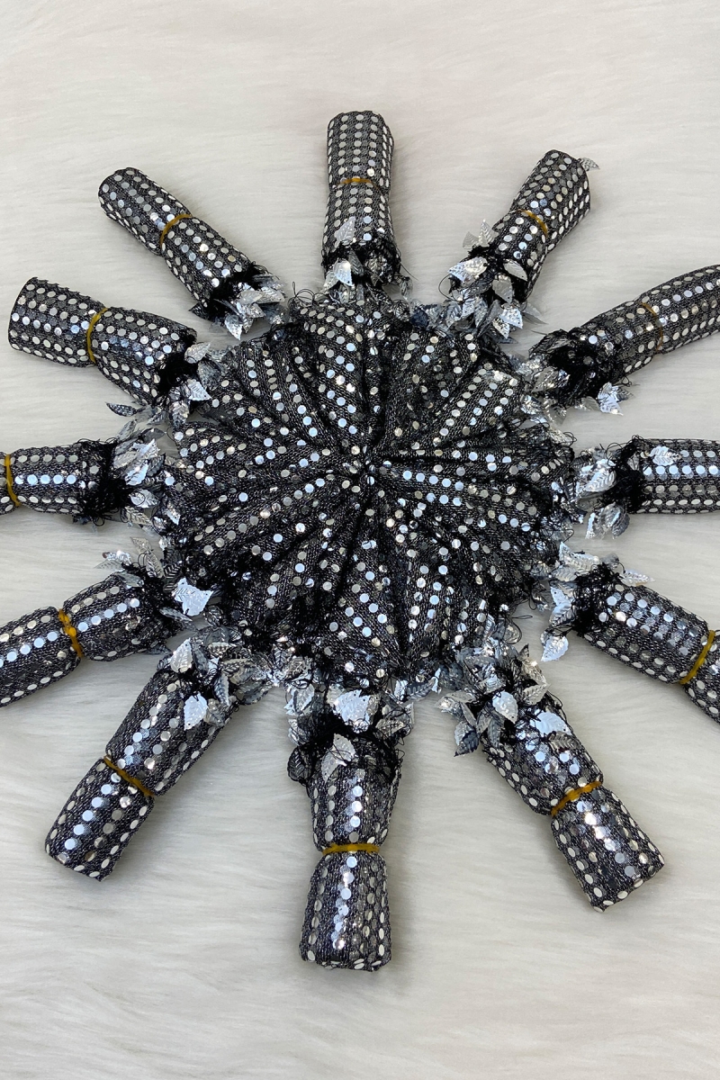 Siyah Gümüş Halay Mendili, Gelin Mendili, Pullu Halay Mendili 10 Adet, Düğün Kına Sünnet Nişan