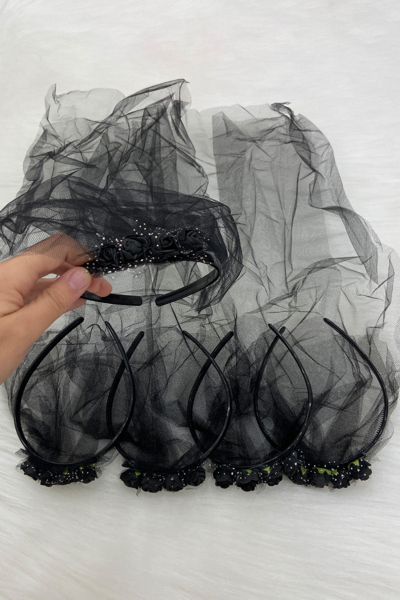 Siyah Nedime Taç, Gelin Kına Gecesi Düğün Bride Bekarlığa Veda Partisi Sünnet Tacı 10 Adet