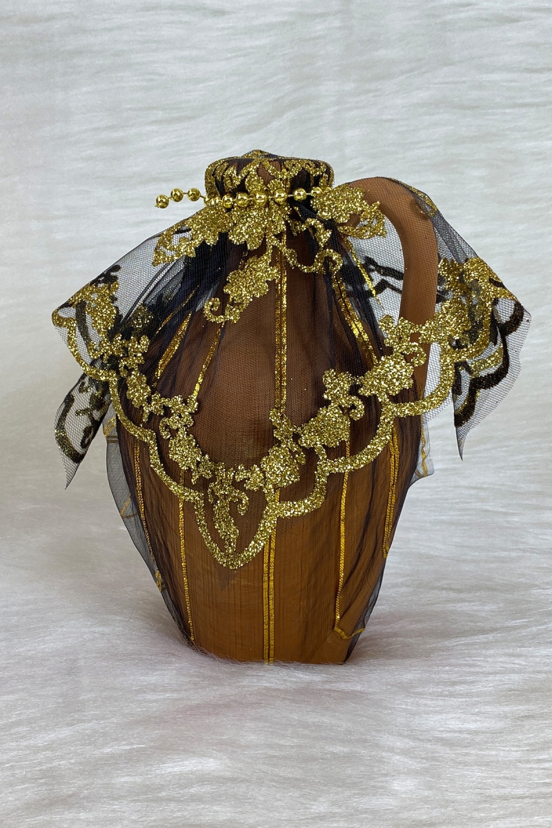 Siyah Testi, Süslü Gelin Damat Kına Gecesi Testisi, Düğün Kına Küpü, Toprak Testi