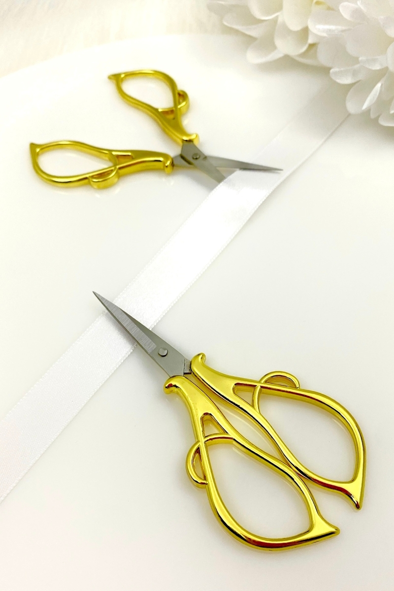 Söz Nişan Makası Gold, Kurdele Açılış Özel Gün Merasim Dikiş Nakış Makas Sade Model Gold