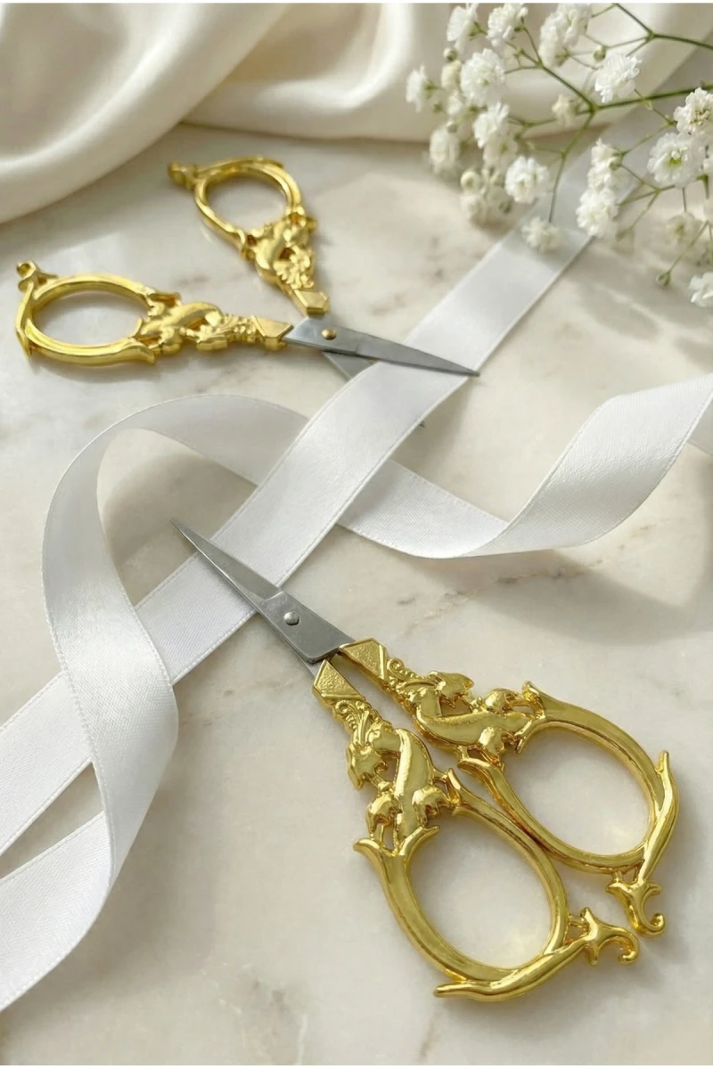 Söz Nişan Makası Gold, Kurdele Açılış Özel Gün Merasim Dikiş Nakış Makası