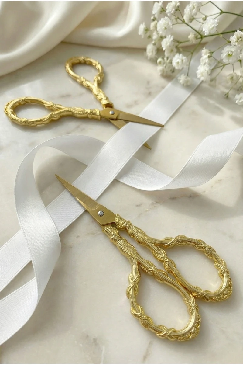 Söz Nişan Makası Gold, Kurdele Açılış Özel Gün Merasim Dikiş Nakış Makası