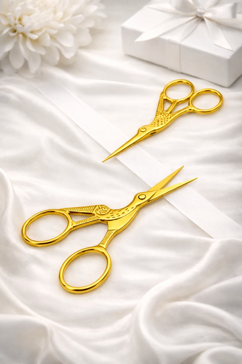 Söz Nişan Makası Kuğu Model Gold, Kurdele Açılış Özel Gün Merasim Dikiş Nakış Makası