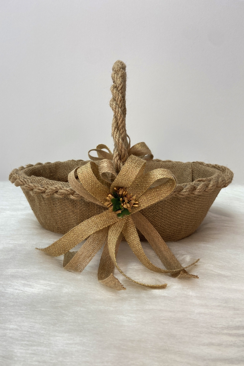 Söz Nişan Nikah Kına Gelin Sepeti, Düğün Bride Bekarlığa Veda Hediyelik Dekoratif Hasır Örgü Jüt