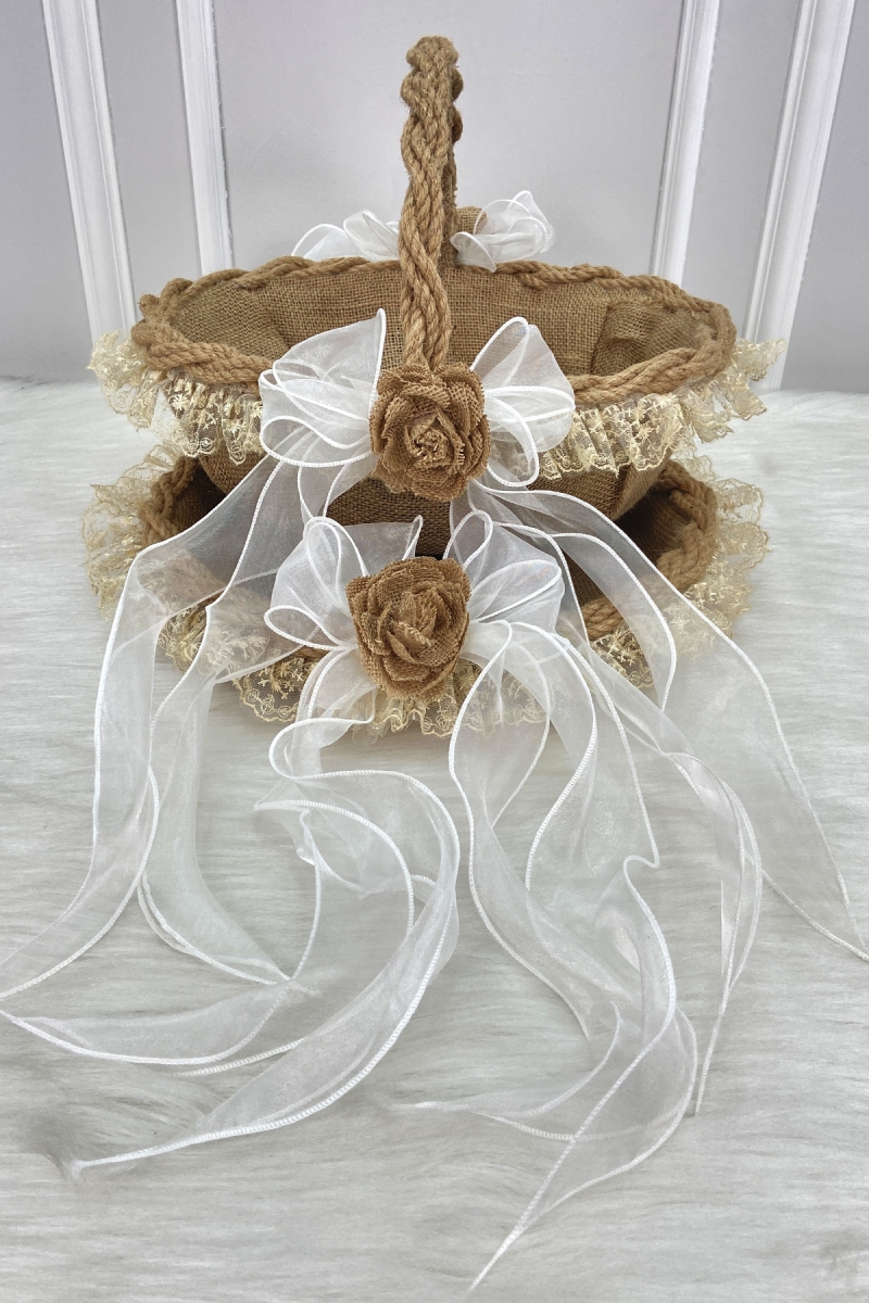 Söz Nişan Nikah Kına Gelin Sepeti ve Tepsisi, Düğün Sünnet Bride Hediyelik Dekoratif Hasır Gül Jüt