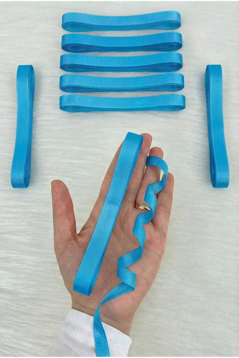 Sünnet Mavi Grogren Kurdele 1 Cm 10 Metre, Bohça Çeyiz Özel Gün Nişan Parti Hediye Paketleme Süsleme