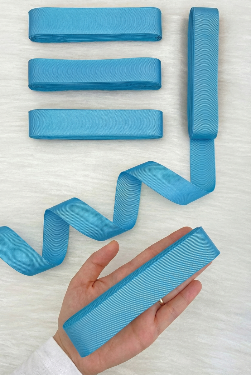 Sünnet Mavi Grogren Kurdele 3 Cm 10 Mt, Bohça Çeyiz Düğün Sünnet Doğum Günü Hediye Paketleme Süsleme