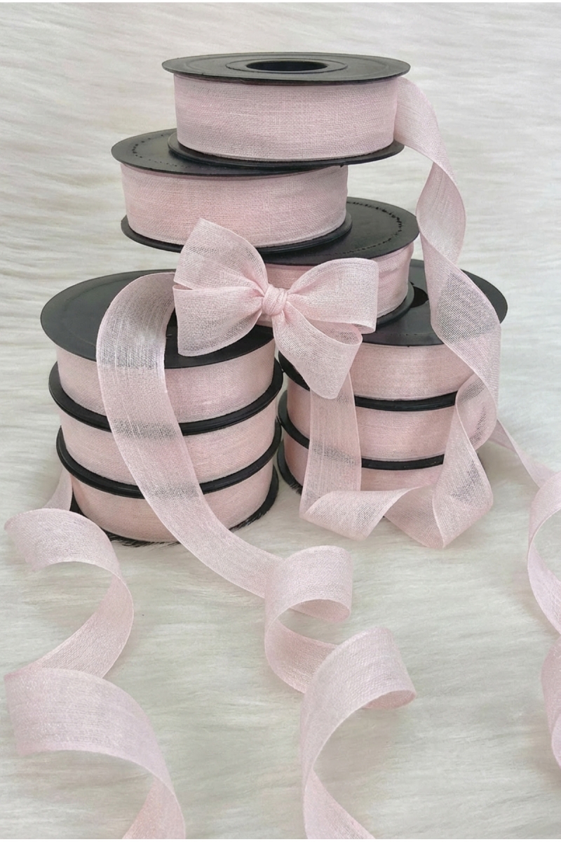 Toz Lila Keten Nopeli Kurdele 2,5 Cm 20 Metre, Bohça Çeyiz Özel Gün Hediye Süsleme Kurdelesi