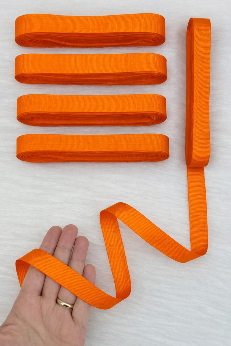 Turuncu Grogren Kurdele 2 Cm 10 Mt, Bohça Çeyiz Düğün Parti Söz Doğum Günü Hediye Paketleme Süsleme