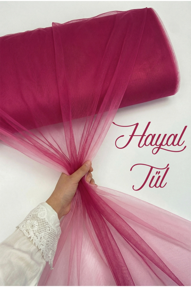 Vişne Hayal Tül, Nişan Çeyiz Bohça Kapı Doğum Günü Parti Süsleme, Gelin Abiye Türban 100x300cm