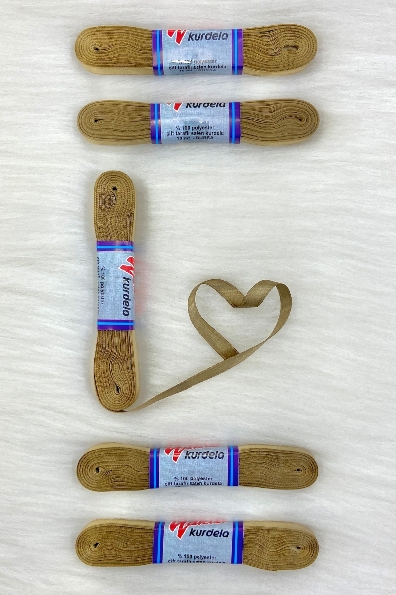 Vizon Saten Kurdele 1 Cm 10 Metre, Bohça Çeyiz Özel Gün Hediye Süsleme Kurdelesi