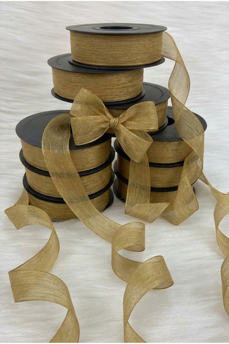 Yağ Yeşili Keten Nopeli Kurdele 2,5 Cm 20 Metre, Bohça Çeyiz Özel Gün Hediye Süsleme Kurdelesi