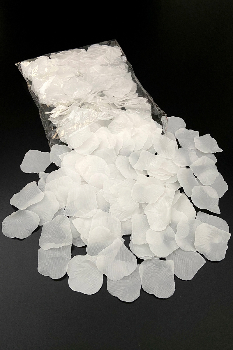 Yapay Beyaz Gül Yaprağı, Romantik Dekor Hediye Süs Düğün Kına Söz Nişan Parti Süsleme 300 Adet