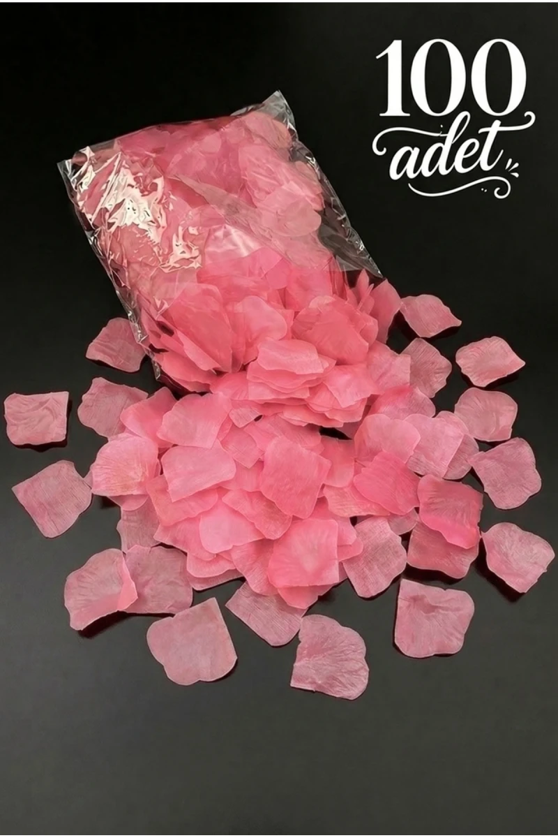 Yapay Pembe Gül Yaprağı, 100 Adet Romantik Dekor Hediye Süs Düğün Kına Söz Nişan Parti Süsleme Kutlama Yıl Dönümü Konfeti Evlilik Teklifi Gelin Damat