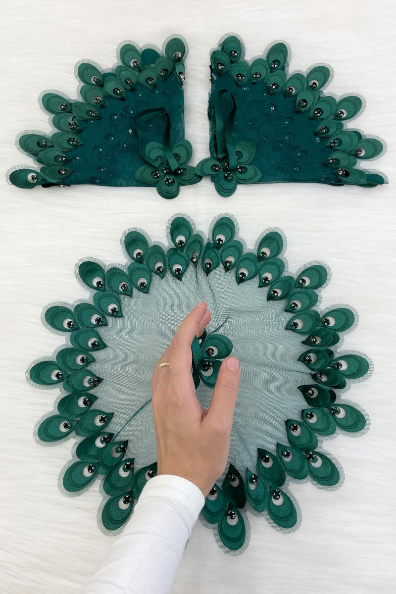 Yeşil Gelin Damat Mendili, Parlak Taş Detaylı Düğün Halay Nedime Söz Nişan Kına Sünnet Bride Mendil