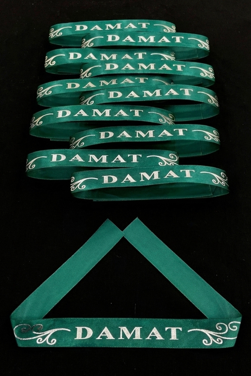 Yeşil Gümüş Damat Kol Kurdele Bileklik Bant, Kına Gecesi Sağdıç Düğün Bride Bekarlığa Veda 1 Adet