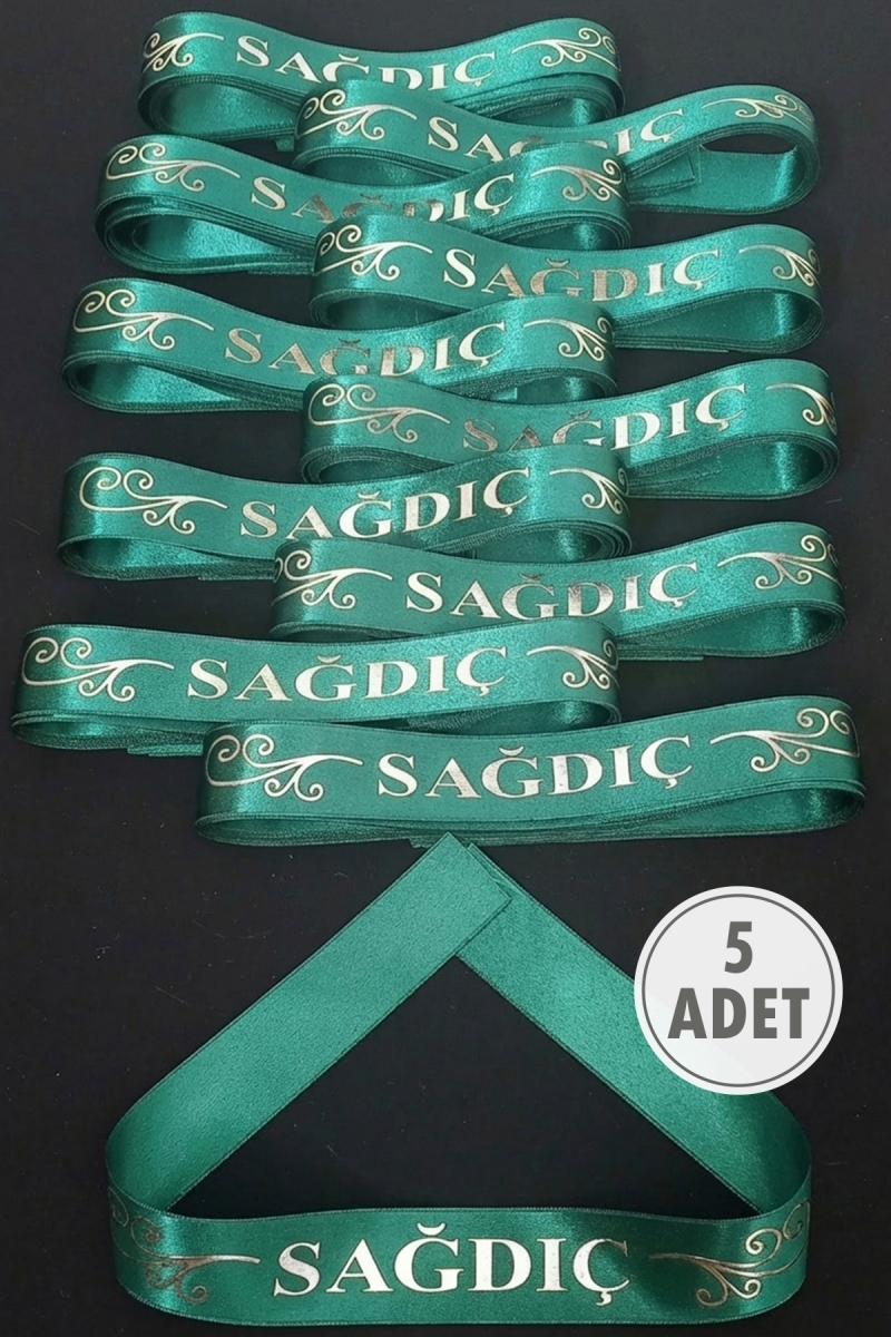 Yeşil Gümüş Sağdıç Kol Kurdele, 5 Adet Kolluk Bileklik Bant, Kına Gecesi Düğün Bride Bekarlığa Söz