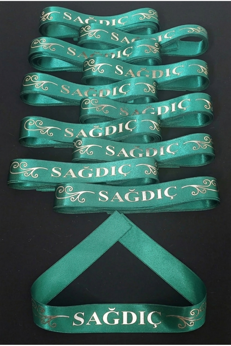 Yeşil Gümüş Sağdıç Kol Kurdele Bileklik Bant, Kına Gecesi Nedime Düğün Bride Bekarlığa Veda 1 Adet