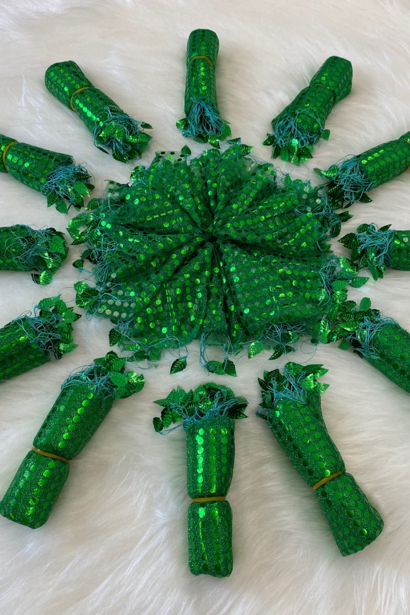 Yeşil Halay Mendili, Gelin Mendili, Pullu Halay Mendili 5 Adet, Düğün Kına Sünnet Nişan