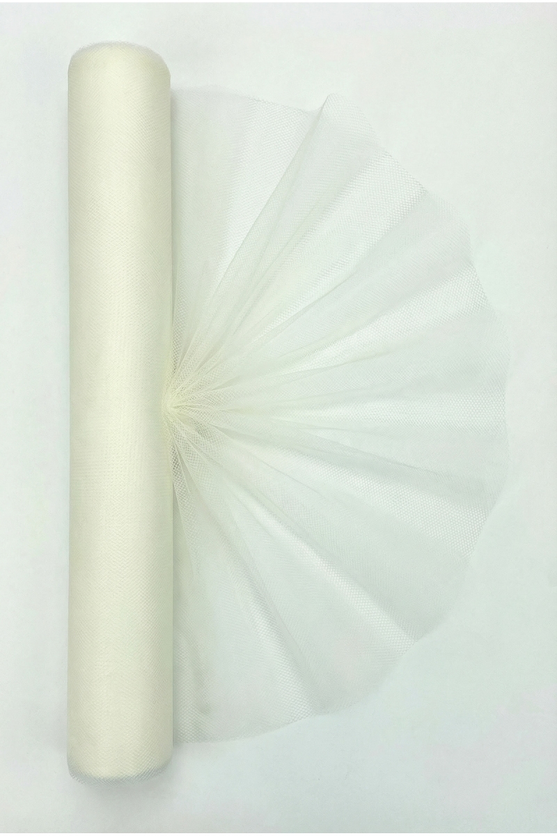 Krem İran Grek Tül, Nişan Çeyiz Bohça Kapı Doğum Günü Konvoy Parti Dekor Süsleme, 1 Metre (En 70cm)