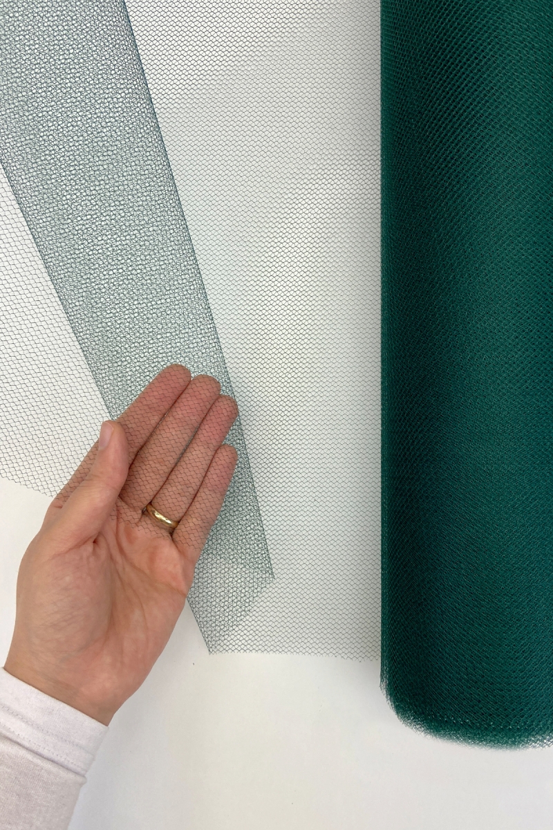 Zümrüt Yeşili İran Grek Tül, Nişan Çeyiz Bohça Kapı Doğum Günü Konvoy Parti Süsleme 1 Metre (En70cm)