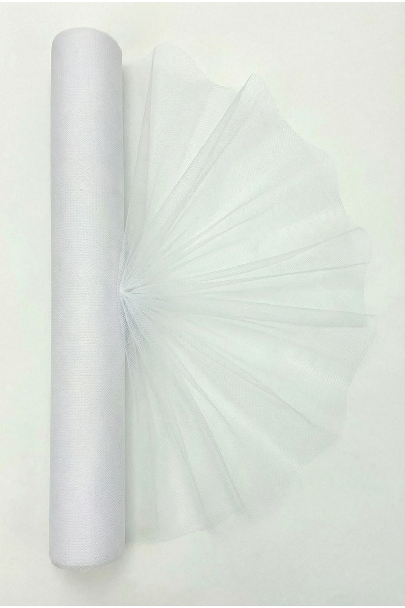 Beyaz İran Grek Tül, Nişan Çeyiz Bohça Kapı Doğum Günü Konvoy Parti Dekor Süsleme, 1 Metre (En 70cm)