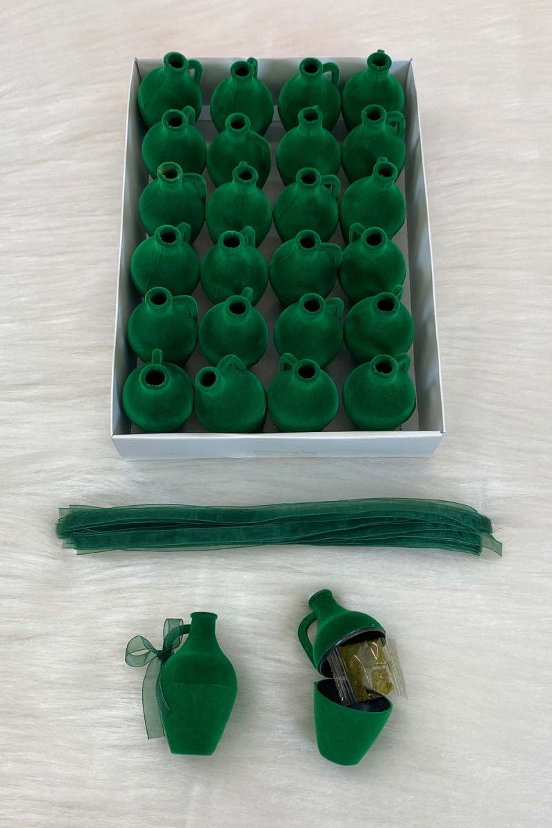 Yeşil Mini Testi Kına, Hediyelik 24 Adet, Söz Nişan Nikah Düğün Bride Bekarlığa Doğum Mevlüt Sünnet