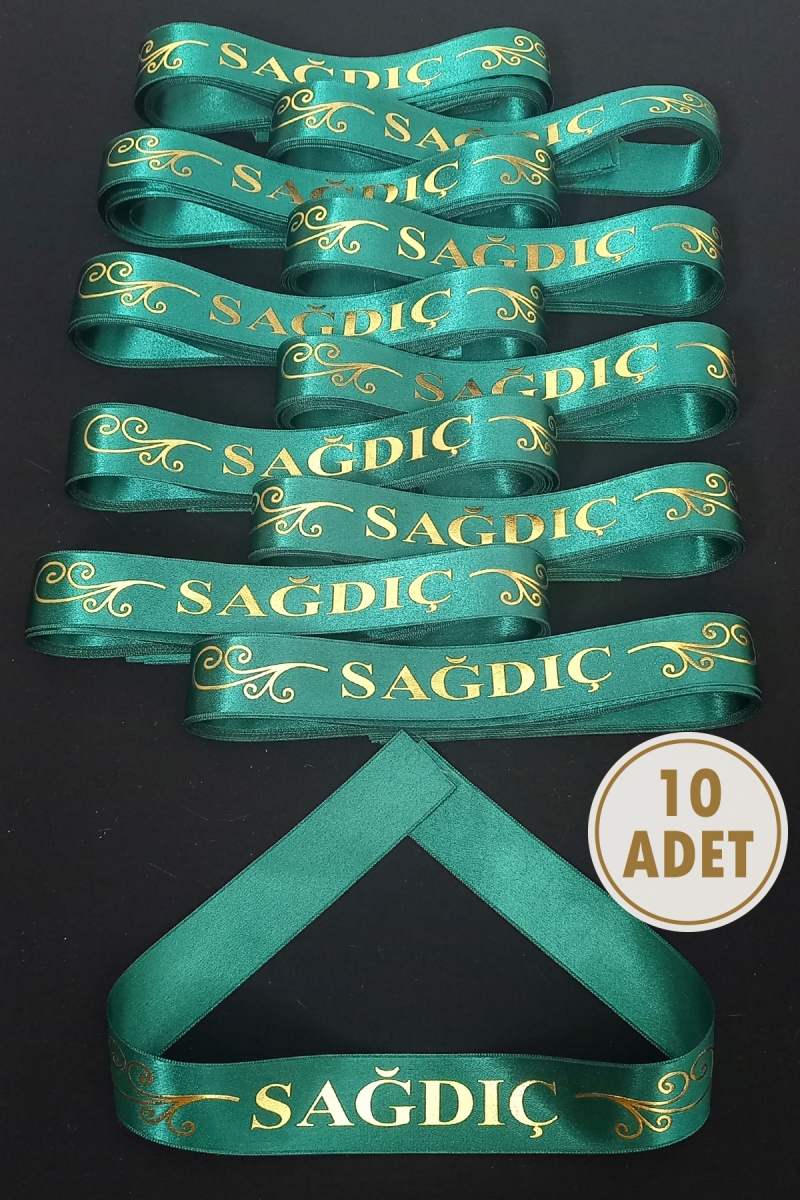 Yeşil Sağdıç Kol Kurdele, 10 Adet Kolluk Bileklik Bant, Kına Gecesi Düğün Bride Bekarlığa Veda Söz