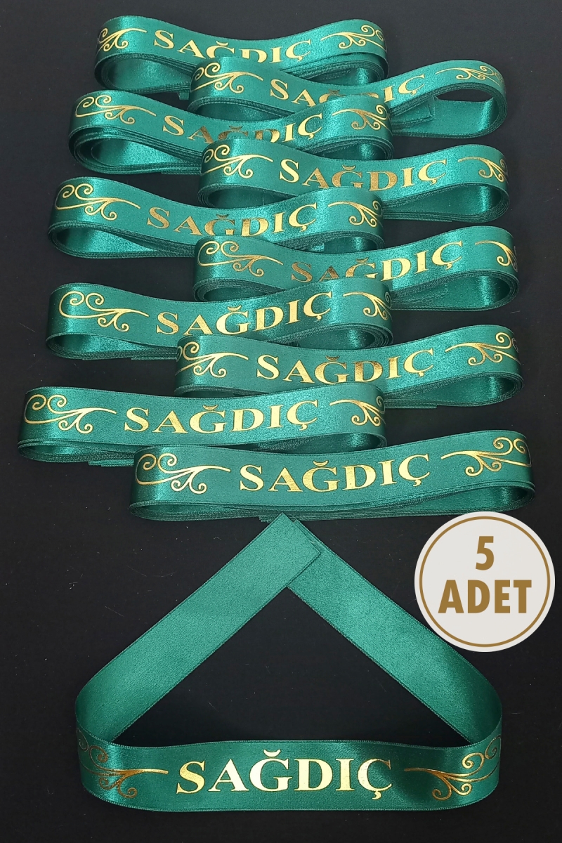 Yeşil Sağdıç Kol Kurdele, 5 Adet Kolluk Bileklik Bant, Kına Gecesi Düğün Bride Sünnet Söz