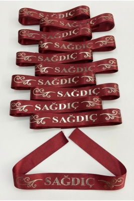 1 Adet Bordo Gümüş Sağdıç Kol Kurdele Bant Ve Bileklik Nedime Düğün Kına Gecesi Bride Bekarlığa Veda