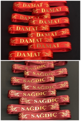 1 Adet Damat, 1 Adet Sağdıç Kurdelesi, Kol Kurdele, Kolluk, Kına Malzemeleri