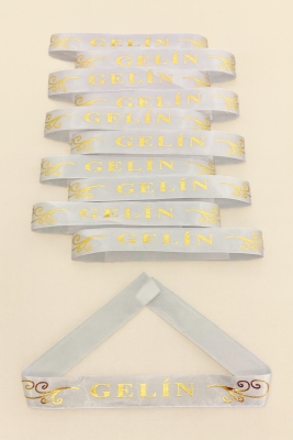 1 Adet Kolluk, Beyaz Gelin Kol Kurdele Bileklik Bant, Düğün Bride Bekarlığa Veda Söz Kına Nikah