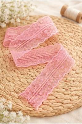 10 Mt Çift Katlı Dantel Kurdele Gül Kurusu Fisto, Bohça, Nişan, Çeyiz, Nikah, Hediye, Şeker, Süsleme