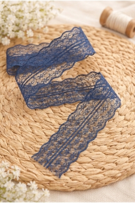 10 Mt Çift Katlı Dantel Kurdele Lacivert Fisto, Bohça, Nişan, Çeyiz, Nikah, Hediye, Şeker, Süsleme