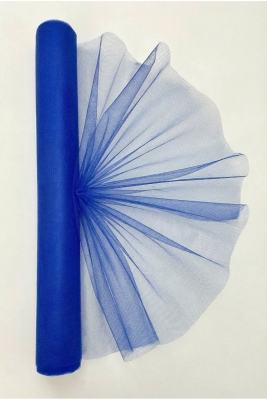 27 Metre İran Grek Tül  Saks Mavi, Nişan Çeyiz Bohça Kapı Doğum Günü Konvoy Parti Dekor Süsleme, (En 70cm)