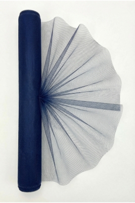 27 Metre İran Grek Tül  Lacivert, Nişan Çeyiz Bohça Kapı Doğum Günü Konvoy Parti Dekor Süsleme, (En 70cm)