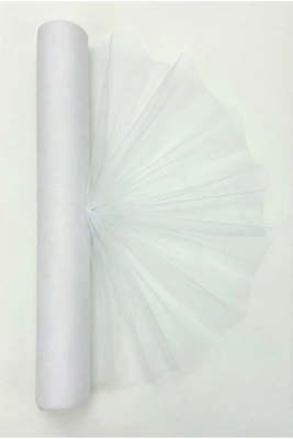 27 Metre İran Grek Tül  Beyaz, Nişan Çeyiz Bohça Kapı Doğum Günü Konvoy Parti Dekor Süsleme, (En 70cm)