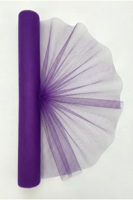 27 Metre İran Grek Tül Mor, Nişan Çeyiz Bohça Kapı Doğum Günü Konvoy Parti Dekor Süsleme, (En 70cm)