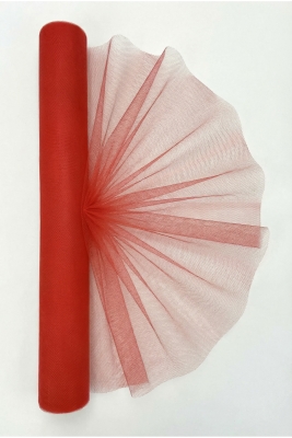 27 Metre İran Grek Tül Kırmızı, Nişan Çeyiz Bohça Kapı Doğum Günü Konvoy Parti Süsleme, (En 70cm)