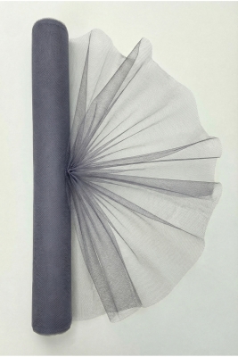 27 Metre İran Grek Tül Gri, Nişan Çeyiz Bohça Kapı Doğum Günü Konvoy Parti Dekor Süsleme, (En 70cm)