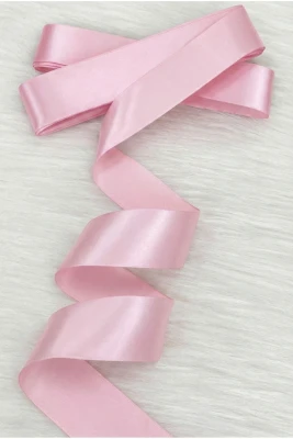 4 Cm Bebe Pembe Tek Taraflı Saten Kurdele 9 Metre, Bohça Çeyiz Nişan Takı Özel Gün Hediye Süsleme Düğün Söz Gelin Damat Bride Parti Nikah Sünnet Kına 