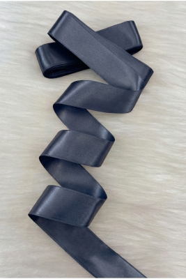 4 Cm Füme Lacivert Çift Taraflı Saten Kurdele 10 Metre, Bohça Çeyiz Özel Gün Hediye Nikah Süsleme