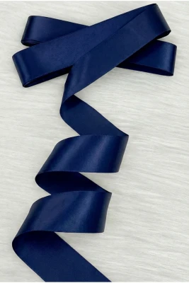 4 Cm Lacivert Tek Taraflı Saten Kurdele 9 Metre, Bohça Çeyiz Nişan Takı Özel Gün Hediye Süsleme Düğün Söz Gelin Damat Bride Parti Nikah Sünnet Kına Ge