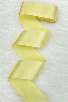 6 Cm Açık Sarı Tek Taraflı Saten Kurdele 10 Metre, Bohça Çeyiz Nişan Takı Özel Gün Hediye Süsleme